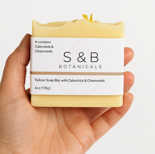 Tallow Soap Bar with Calendula & Chamomile