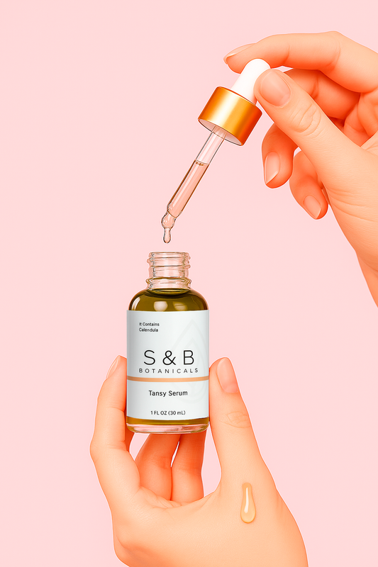 Tansy face serum with calendula for glowing skin