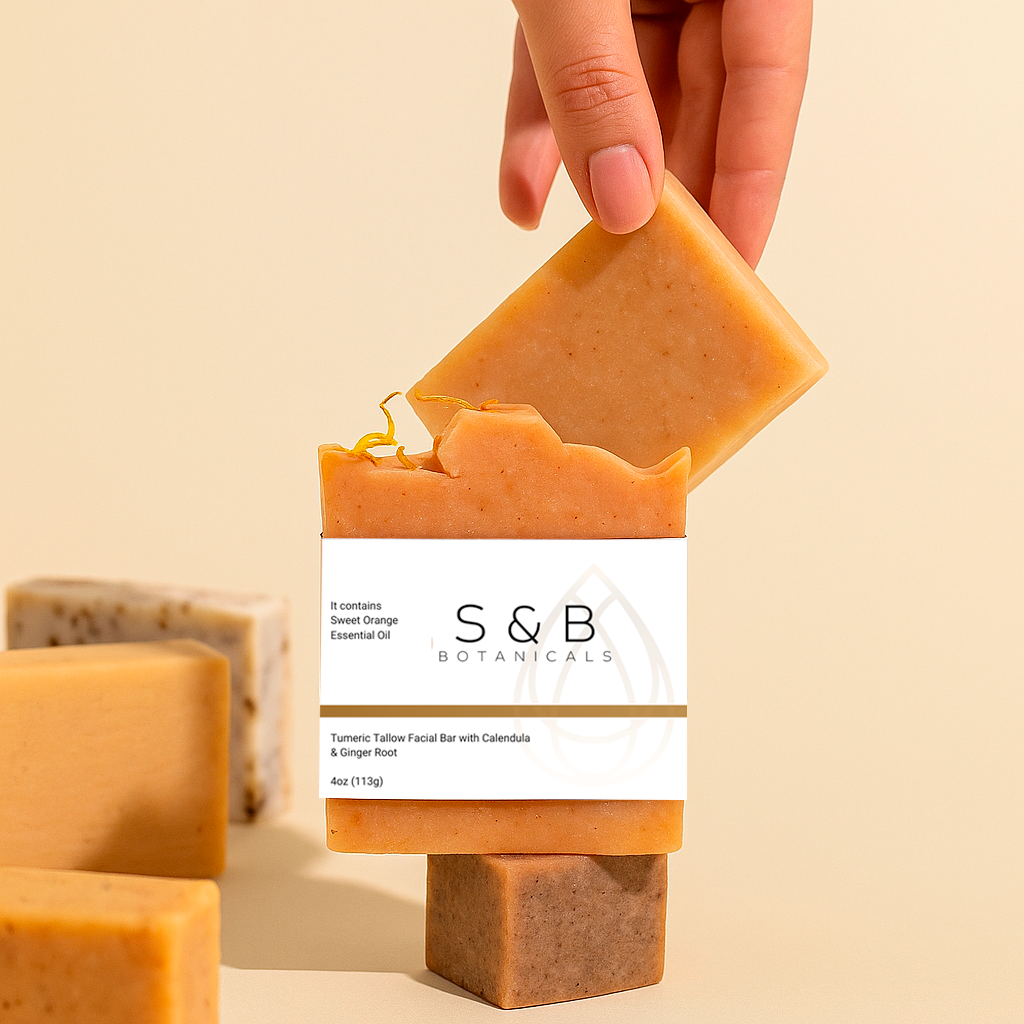 Turmeric & Tallow Facial Soap Bar – Natural Glow Cleanser