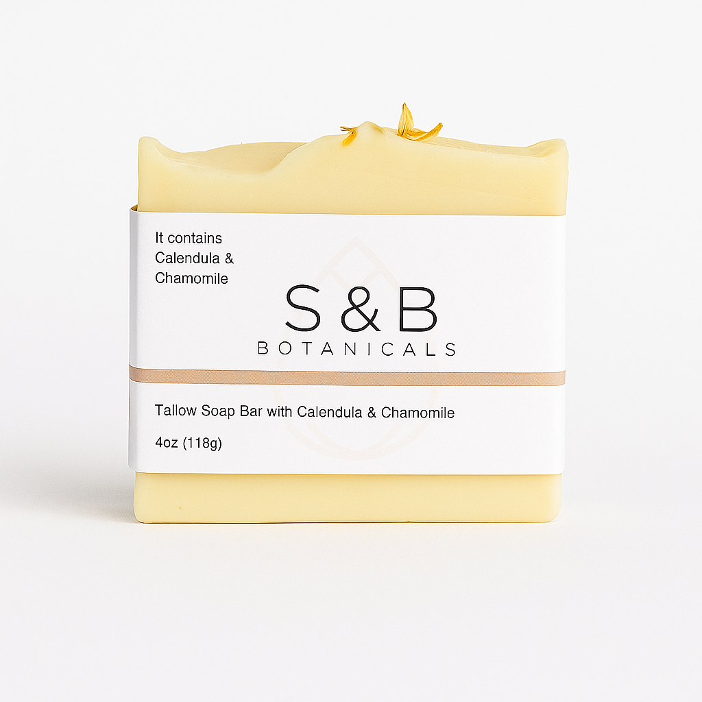 Tallow Soap Bar with Calendula & Chamomile