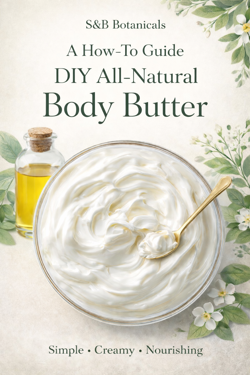 DIY body butter ebook with natural homemade skincare recipes using all-natural ingredients