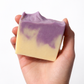 Handcrafted lavender tallow soap bar by S&B Botanicals made in small batches with natural ingredients