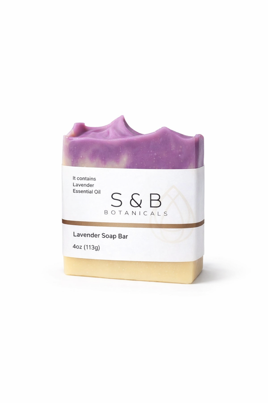 Lavender tallow soap bar handmade with grass-fed beef tallow and lavender essential oil