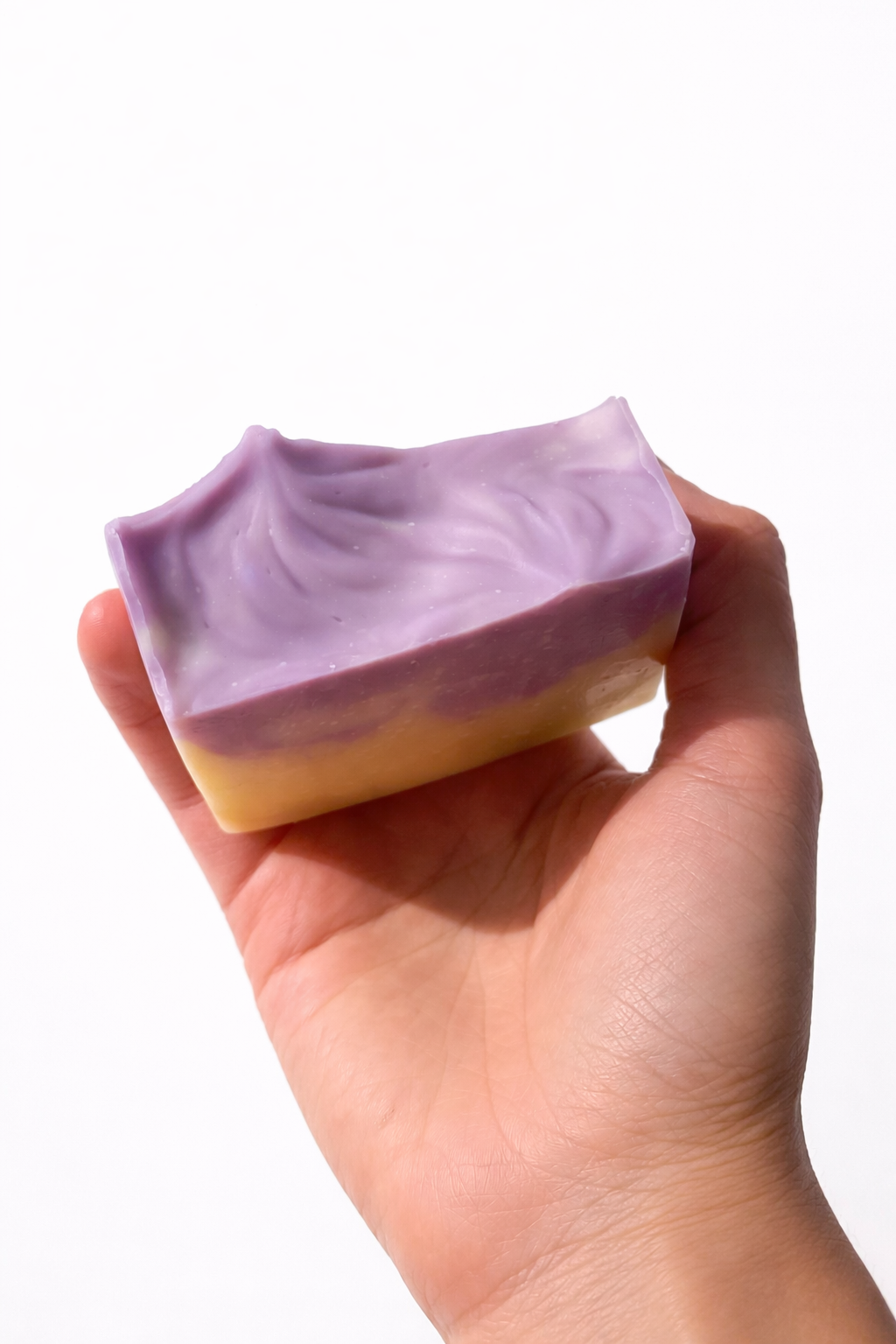 Natural lavender bar soap with castor oil and coconut oil gentle enough for dry and sensitive skin