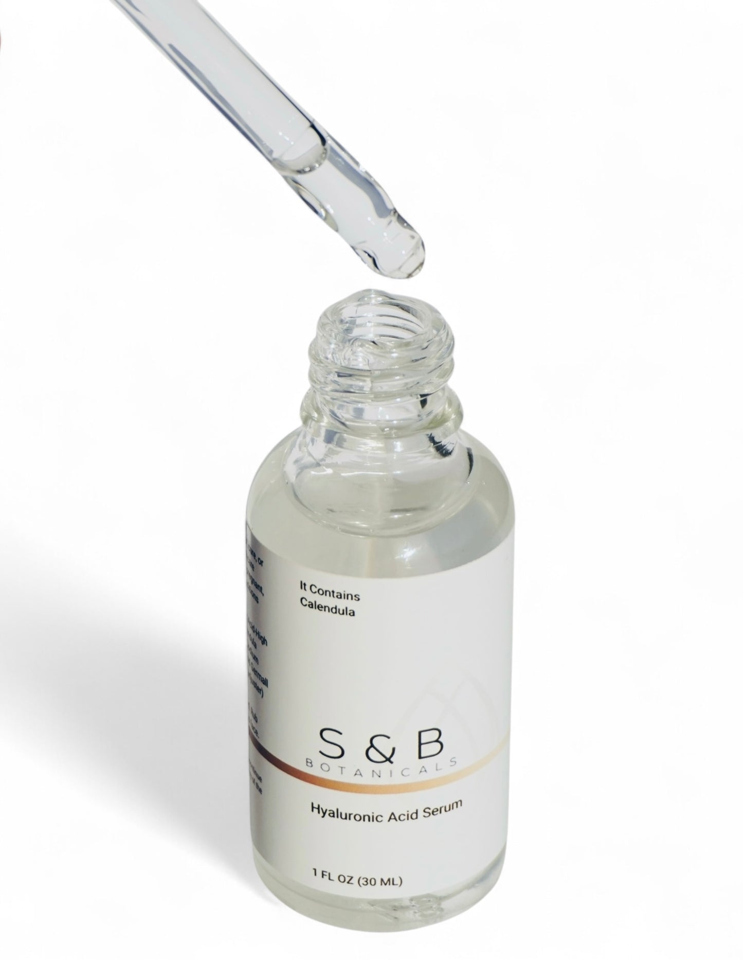S&B Botanicals calendula hyaluronic acid face serum — natural daily hydrating skincare routine for all skin types