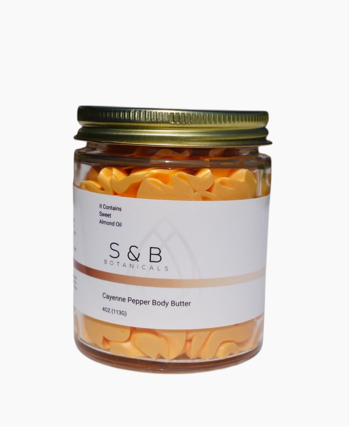 Cayenne pepper body butter 4 oz in glass jar – natural shea butter moisturizer with herbal oils for dry skin