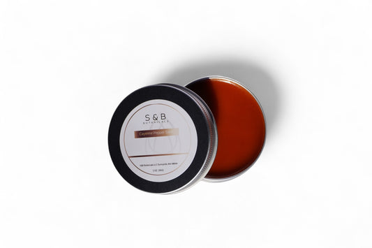 Cayenne pepper salve natural herbal warming skin salve by S&B Botanicals