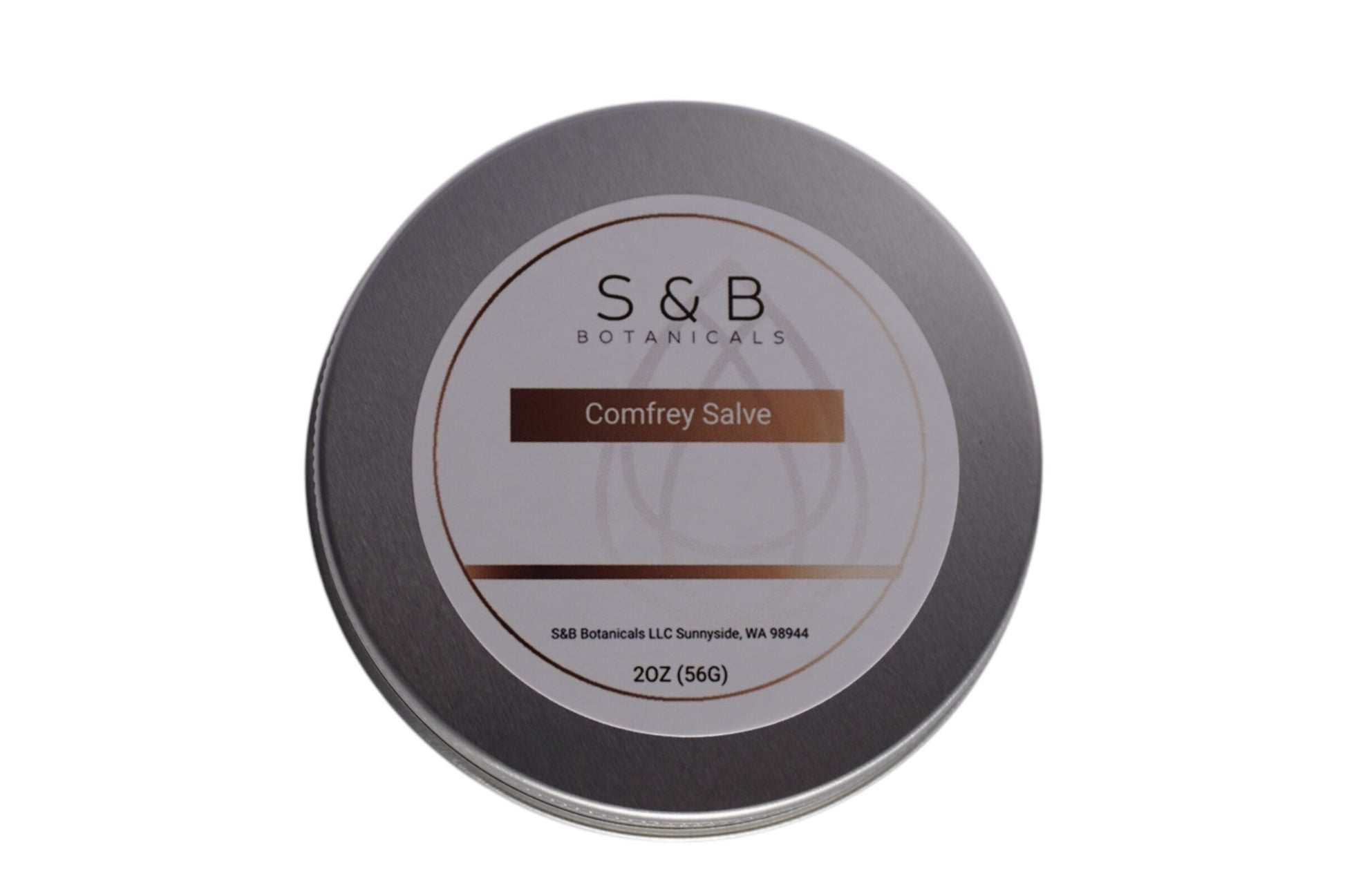 Comfrey salve 2 oz in tin – natural herbal balm made with olive oil and beeswax for dry skin