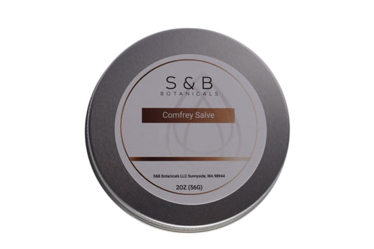 Comfrey salve 2 oz in tin – natural herbal balm made with olive oil and beeswax for dry skin