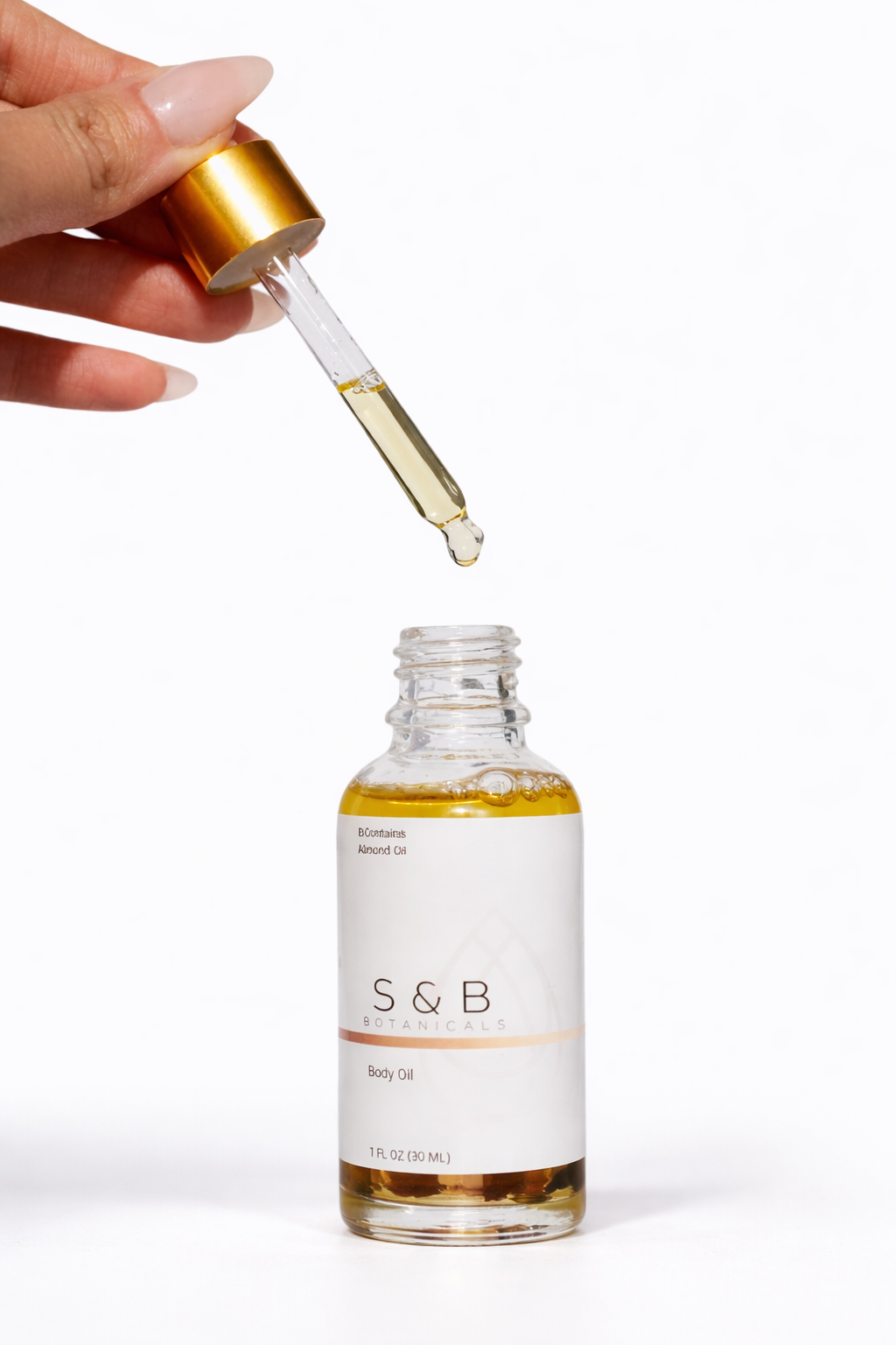 Lavender body oil dropper showing lightweight moisturizing oil texture botanical infused skincare