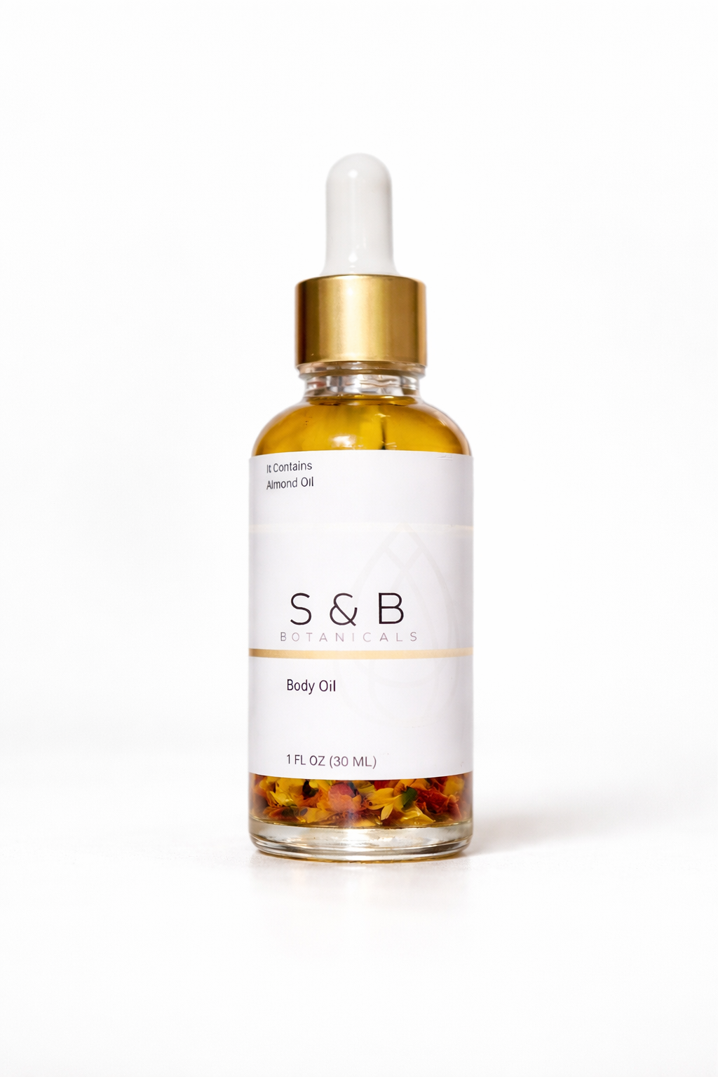 Lavender body oil herbal infused natural skin oil in glass dropper bottle 1oz S&B Botanicals