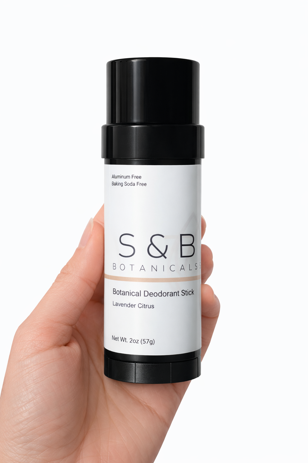 Tallow-based natural deodorant stick with nourishing ingredients for underarms